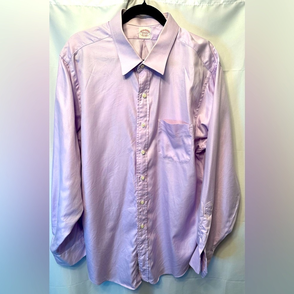 Brooks Brothers Makers Oxford Shirt Men’s XXL Pink Purple Non-Iron Made In USA